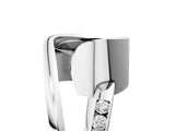 Silver Fancy Black Pear Cut Solitaire Tension-Set Diamond Split Shank Ring_11