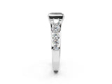 Silver Fancy Black Princess Cut Brilliant Diamond Pavé Band with Six-Prong Setting_20