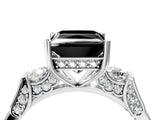 Silver Fancy Black Princess Cut Brilliant Three-Stone Pave Band with Four-Prong Setting_10
