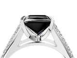 Silver Fancy Black Princess Cut Cut Diamond Channel Set Pave Band with Tension Prong Setting_10
