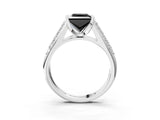 Silver Fancy Black Princess Cut Cut Diamond Channel Set Pave Band with Tension Prong Setting_9
