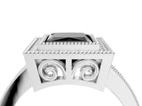 Silver Fancy Black Princess Cut Cut Halo Pavé Diamond Ring_16