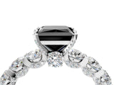 Silver Fancy Black Princess Cut Diamond Side Stone Engagement Ring with Four-Prong Setting_4