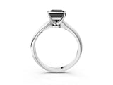 Silver Fancy Black Princess Cut Diamond Solitaire Engagement Ring with Classic Band and Four-Prong Setting_15