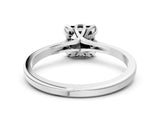 Silver Fancy Black Princess Cut Diamond Solitaire Ring with Flower Prong Setting and Classic Band_12