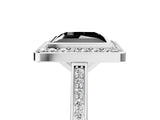 Silver Fancy Black Princess Cut Halo Bezel Diamond Pave Band Ring_11