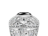 Silver Fancy Black Radiant Cut Brilliant Halo Pave Diamond Milgrain Ring_11