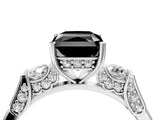 Silver Fancy Black Radiant Cut Brilliant Three-Stone Pave Band with Four-Prong Setting_10