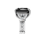 Silver Fancy Black Radiant Cut Brilliant Three-Stone Pave Band with Four-Prong Setting_11