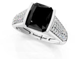 Silver Fancy Black Radiant Cut Cut Diamond Channel Set Pave Band with Tension Prong Setting_13
