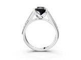 Silver Fancy Black Radiant Cut Cut Diamond Channel Set Pave Band with Tension Prong Setting_15