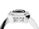 Silver Fancy Black Radiant Cut Cut Halo Pavé Diamond Ring_16