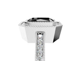 Silver Fancy Black Radiant Cut Cut Halo Pavé Diamond Ring_17