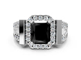 Silver Fancy Black Radiant Cut Cut Halo Split Shank Prong Set Ring_6
