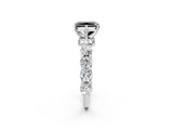 Silver Fancy Black Radiant Cut Diamond Side Stone Engagement Ring with Four-Prong Setting_2