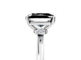 Silver Fancy Black Radiant Cut Diamond Solitaire Ring with Classic Band and Four-Prong Setting_11
