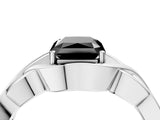 Silver Fancy Black Radiant Cut Solitaire Intertwined Band Prong Setting Ring_10