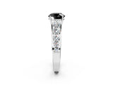 Silver Fancy Black Round Cut Brilliant Diamond Pavé Band with Six-Prong Setting_26
