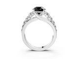 Silver Fancy Black Round Cut Brilliant Diamond Pavé Band with Six-Prong Setting_27
