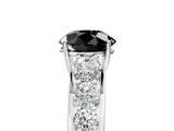 Silver Fancy Black Round Cut Brilliant Diamond Pavé Band with Six-Prong Setting_29