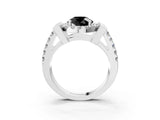 Silver Fancy Black Round Cut Cut Halo Split Shank Prong Set Ring_39