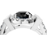 Silver Fancy Black Round Cut Cut Halo Split Shank Prong Set Ring_40