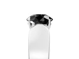 Silver Fancy Black Round Cut Diamond Channel Set Solitaire Ring with Four-Prong Setting_89