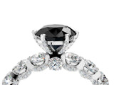 Silver Fancy Black Round Cut Diamond Side Stone Engagement Ring with Four-Prong Setting_22