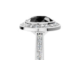 Silver Fancy Black Round Cut Halo Bezel Diamond Pave Band Ring_11