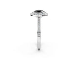 Silver Fancy Black Round Cut Halo Bezel Diamond Pave Band Ring_8
