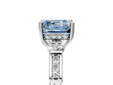 Silver Fancy Blue Asscher Cut Brilliant Three-Stone Pave Band with Four-Prong Setting_11