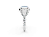 Silver Fancy Blue Asscher Cut Cut Diamond Halo Engagement Ring with Open Split Pavé Band_8