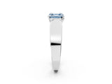 Silver Fancy Blue Asscher Cut Diamond Channel Set Solitaire Ring with Four-Prong Setting_87