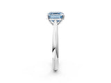 Silver Fancy Blue Asscher Cut Diamond Solitaire Engagement Ring with Cathedral Setting and Four-Prong Mount_14
