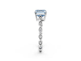 Silver Fancy Blue Asscher Cut Solitaire Diamond Ring with Infinity Twist Band and Four-Prong Setting_14
