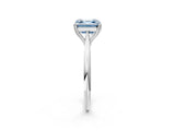 Silver Fancy Blue Asscher Cut Solitaire Diamond Ring with Six-Prong Setting and Classic Band_21