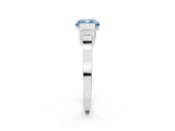 Silver Fancy Blue Cushion Cut Brilliant Solitaire Diamond Ring with Channel Set Band and Bar Prong Setting_20