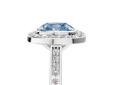 Silver Fancy Blue Cushion Cut Halo Bezel Diamond Pave Band Ring_47