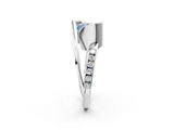 Silver Fancy Blue Cushion Cut Solitaire Tension-Set Diamond Split Shank Ring_8