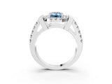 Silver Fancy Blue Emerald Cut Cut Halo Split Shank Prong Set Ring_9