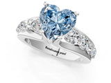 Silver Fancy Blue Heart  Brilliant Solitaire with Side Stones on a Pave Band and Four-Prong Setting_13