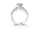 Silver Fancy Blue Heart  Brilliant Solitaire with Side Stones on a Pave Band and Four-Prong Setting_15