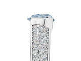 Silver Fancy Blue Heart Cut Cut Diamond Channel Set Pave Band with Tension Prong Setting_11