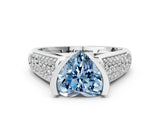 Silver Fancy Blue Heart Cut Cut Diamond Channel Set Pave Band with Tension Prong Setting_6