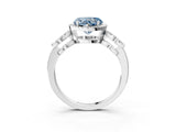 Silver Fancy Blue Heart Cut Cut Halo Diamond Infinity Band with Four-Prong Setting_9