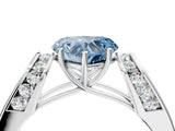 Silver Fancy Blue Heart Cut Diamond Channel Set Solitaire Ring with Four-Prong Setting_59