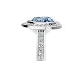 Silver Fancy Blue Heart Cut Halo Bezel Diamond Pave Band Ring_11