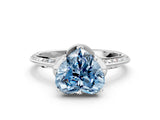 Silver Fancy Blue Heart Cut Solitaire Split Shank Pave Diamond Engagement Ring with Four-Prong Setting_42