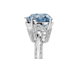 Silver Fancy Blue Heart Cut Solitaire Split Shank Pave Diamond Engagement Ring with Four-Prong Setting_47