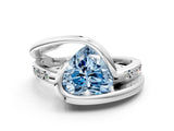 Silver Fancy Blue Heart Cut Solitaire Tension-Set Diamond Split Shank Ring_6